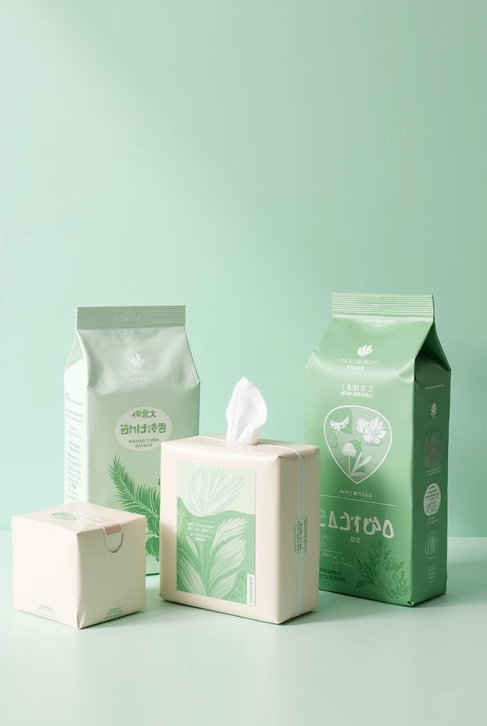 Biodegradable hygienic wipe packaging with designs