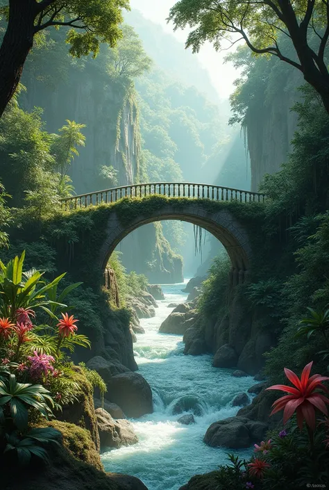 A sraige jungle and bridge ai image