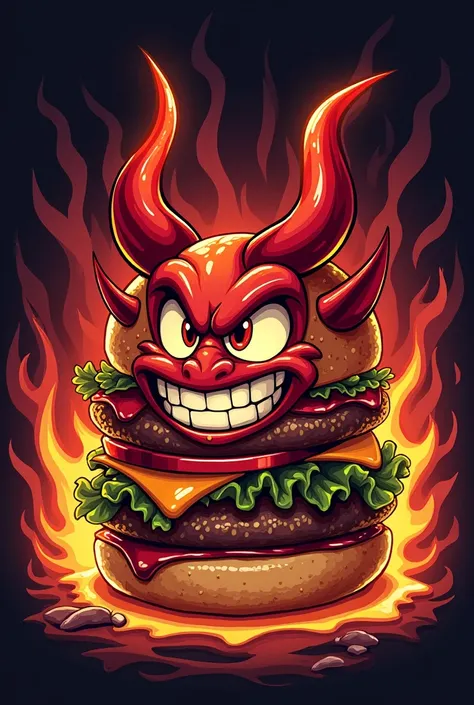 A devil burger for a logo