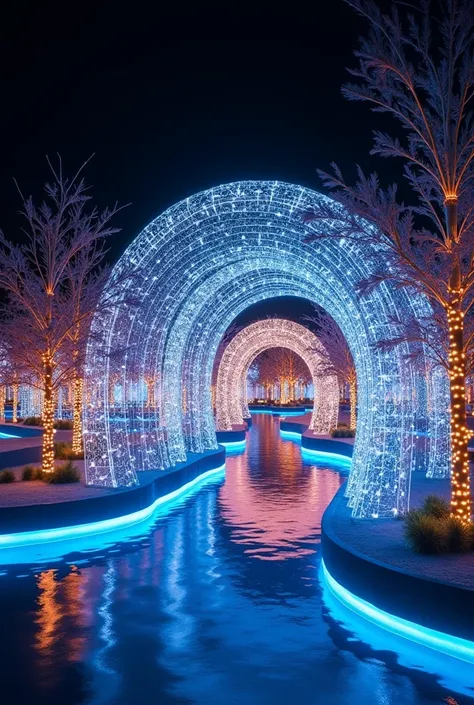 nstall illuminated arches or tunnels along the island, resembling a financial "journey." These arches can be LED-lit, displaying CDB branding subtly woven with Christmas motifs.