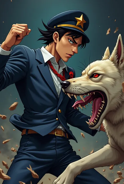 Profile photo of jotaro kujo punching a dog from JoJo bizzare adventure anime