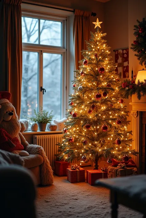 The snow was gently falling outside as you gazed out the frosty window. The twinkling lights on the Christmas tree cast a warm, cozy glow around the living room. You could smell the delicious scents of baking cookies and simmering hot cocoa wafting in from...