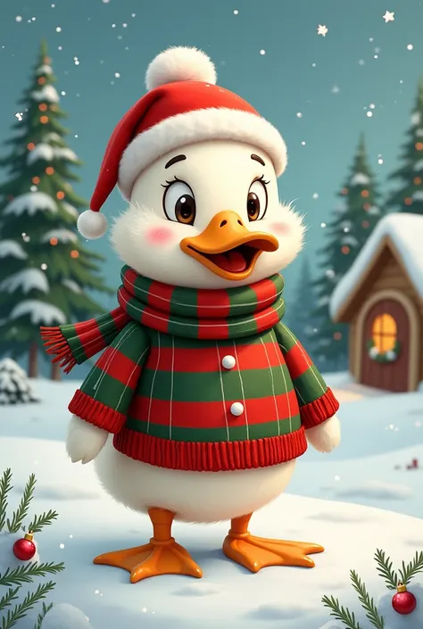 Act as a graphic designer and create Hugo from the Mcpato family with Christmas attire 