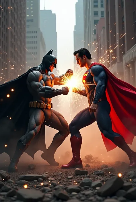 Batman and Superman Fighting 