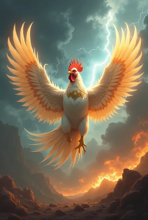 An image of a fighting goddess chicken 