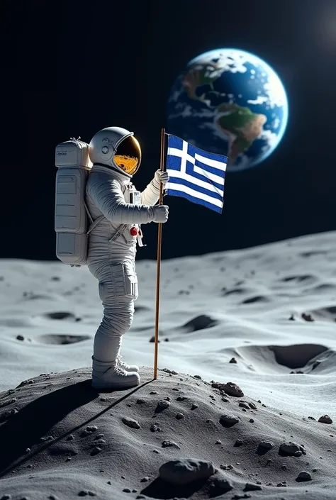 An Astona8T with a Greece flag on the moon