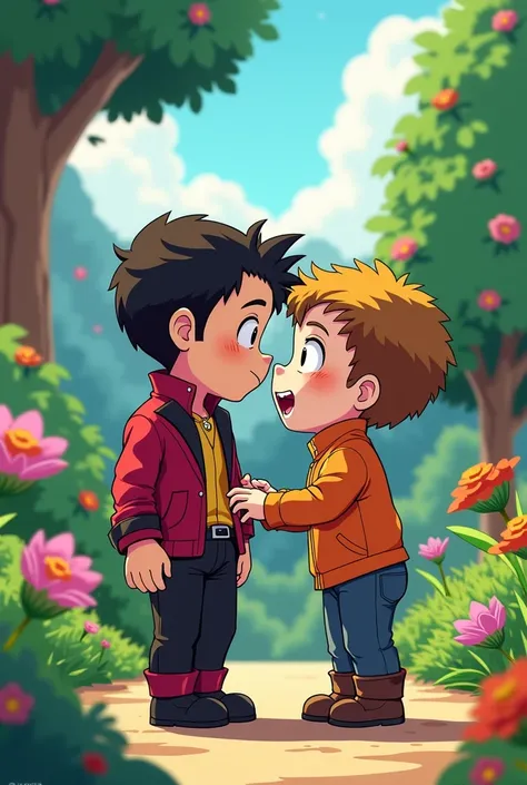 im thinking to draw Jojo from jojo bizzare & craig from Southpark together as a very cute art where they are hanging out together at the Garden/Pathway just like they are best friends