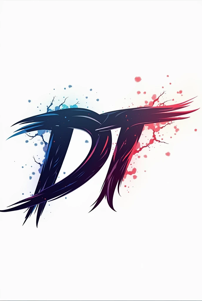 Create a logo with the word DT anime style