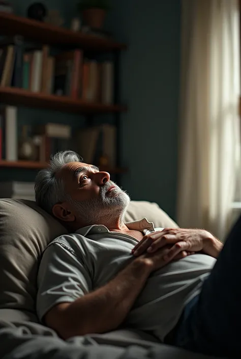 man lying down looking at the ceiling