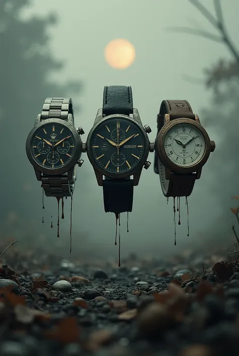 concept art about three watches and the fear of the passage of time