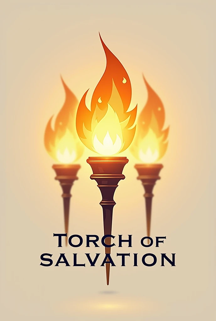 Create a logo for my company that says Torch of Salvation and add images of small torches to it 