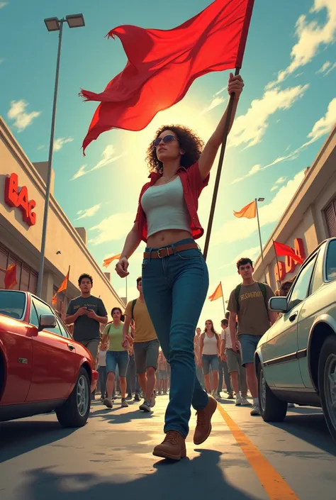  there is a work its name is freedom leading the people I have to reread it I want the woman to do it right in a supermarket with the last cars there were and people around trying to get it, Fighting and so on but it has to be in 3D right like a drawing sh...