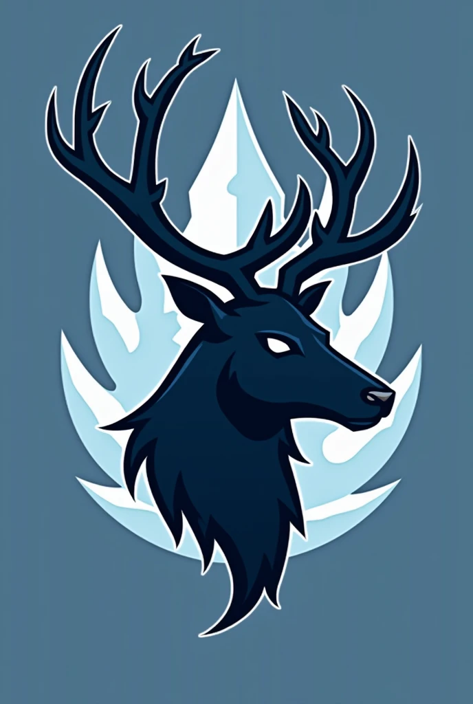 Logo d’une tete de caribous de profil sans detail, The letters “L3” in the background, et des éléments ou motifs de glace un peux énervé 