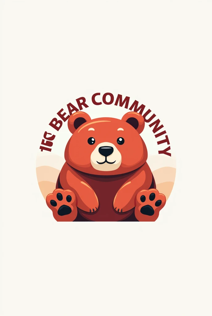 Make a logo that says "Red Bear Community" with a red Bear as icon