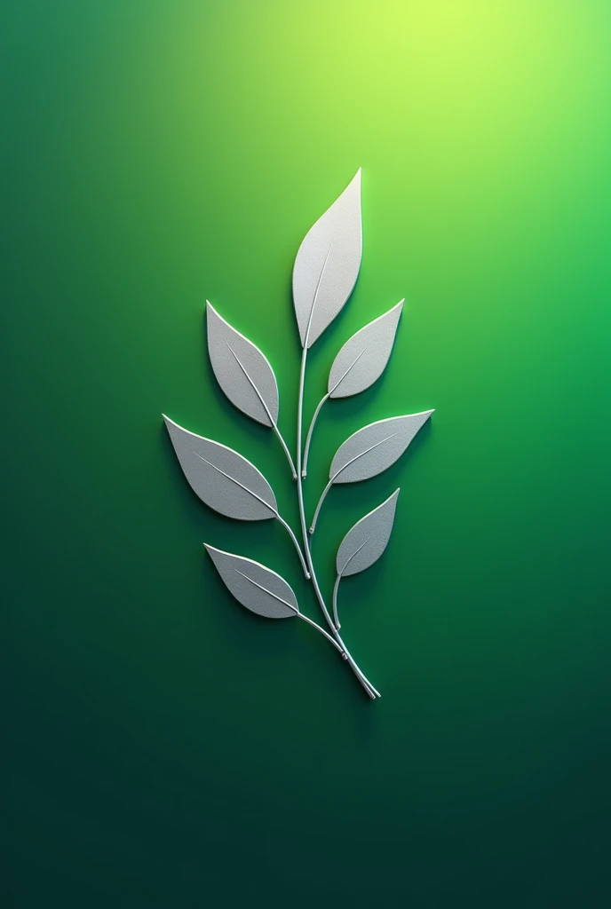 Logo of a plant with silver-colored branches with a green gradient background