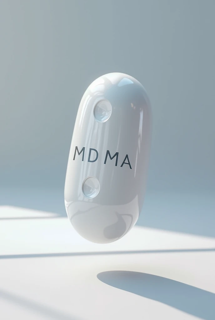 Create a perfect pill by floating MDMA written on it, more perfect and improved 