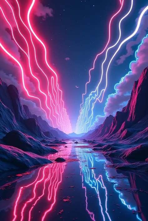 Illustration neon background for lyrics 