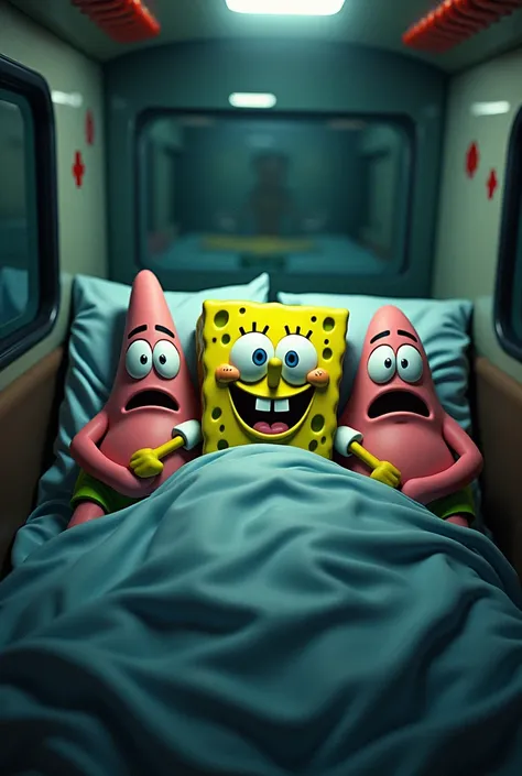 Spongebob patrick bubble bass sleep blood deathbed aside emergency van 