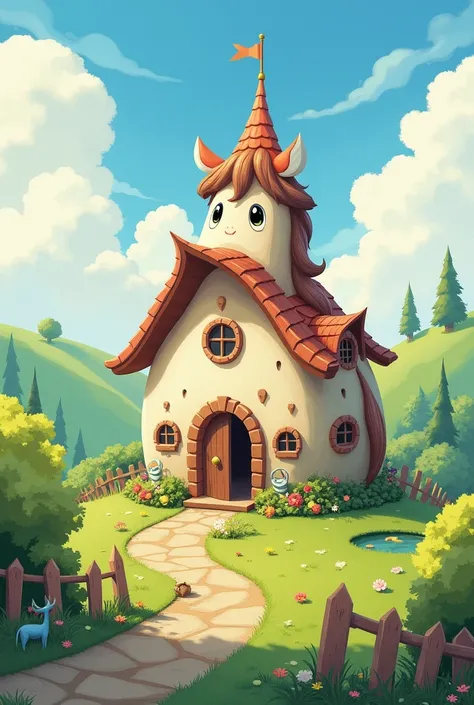 horse house background illustation outdoor