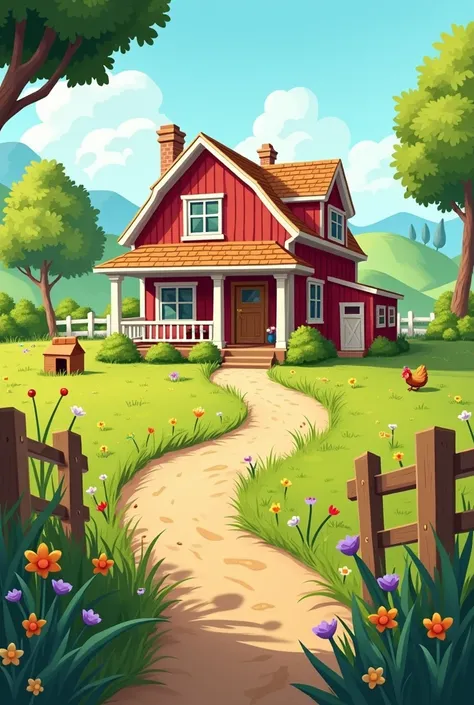 Farm House Cartoon background