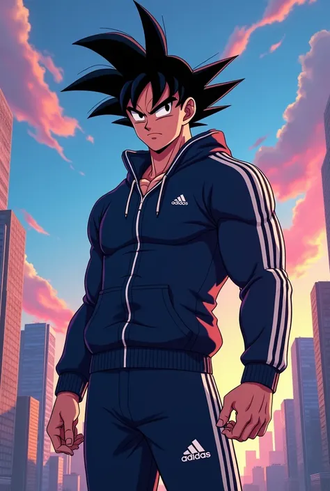 Goku wearing Adidas clothes
