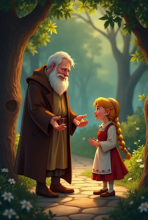  The father greets Hansel and Gretel with tears of relief,  but the stepmother is furious . Although they are safe for now ,  the famine continues to hit the family . Let them be the same ren from the previous animated images 