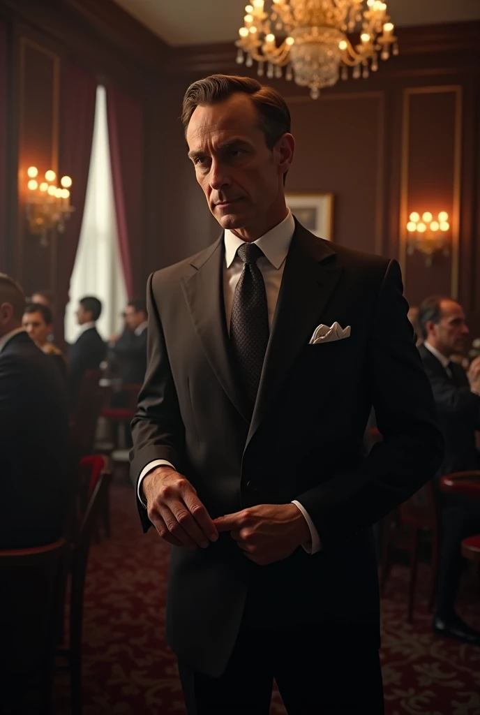 man in elegant suit watching