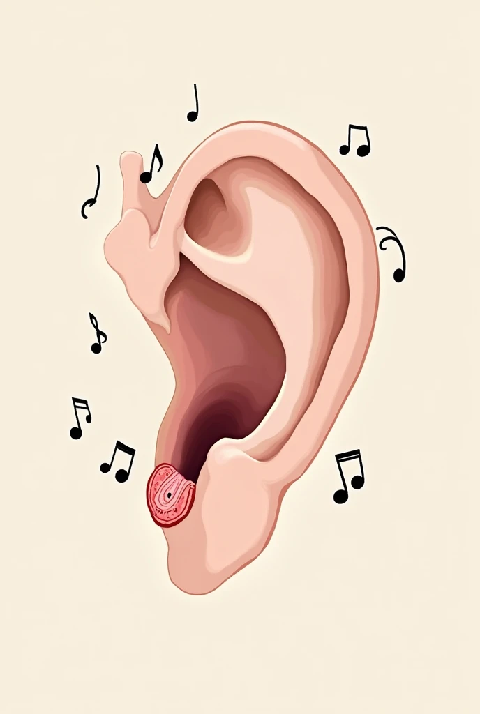 Musical notes on vocal cords, simple illustration



