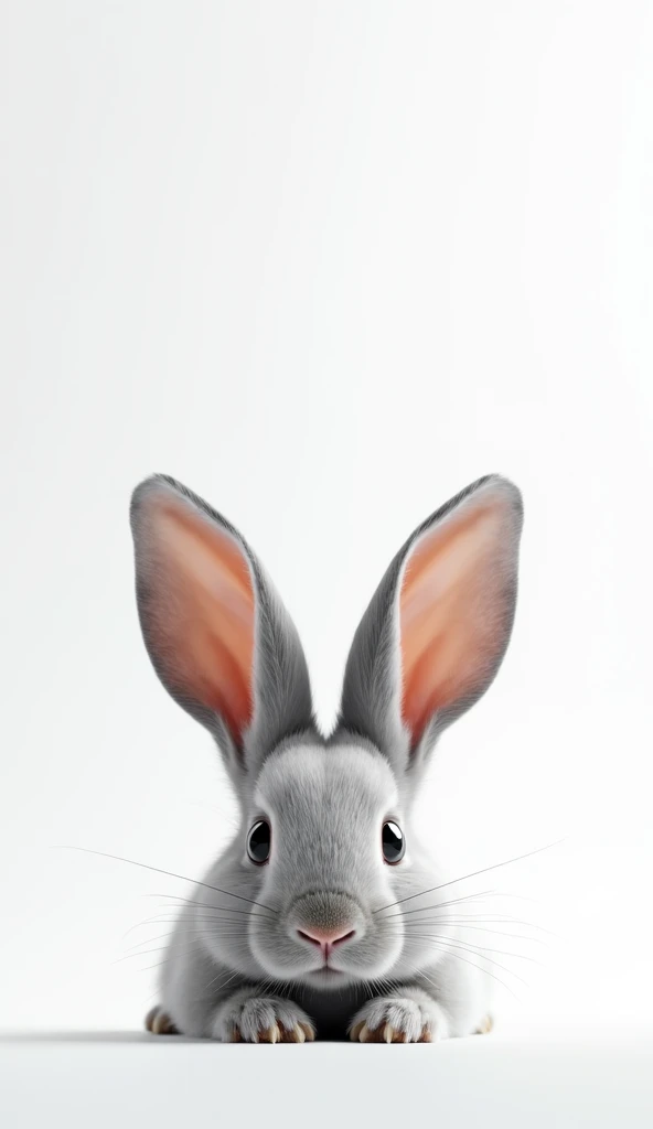 gray rabbit ears, on a 100% white background.

