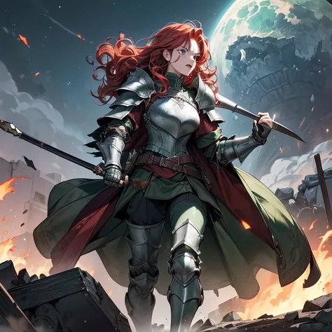 Masterpiece, HD, high resolution, high quality, best quality, super detailed. Multiple characters Fantasy art.
{{(A 60-years-old barbarian-woman:(she has: medium-lentgh scarlet-red curly-hair. purple-eyes. Head-covered-in-hekmet-armor. Very beautiful face....