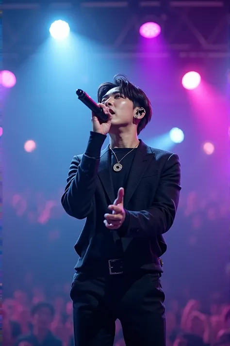  Jeon jungkook sings on stage. 