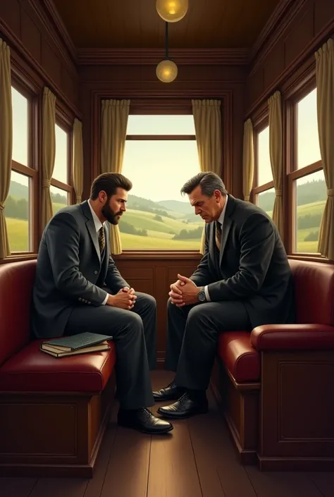  The Train Wagon

The wagon is modest ,  a polished wooden environment ,  with seats upholstered in brown leather already worn by time .  Large windows allow a glimpse of the rural landscape that passes in a blur of greens and browns,  as the train moves a...