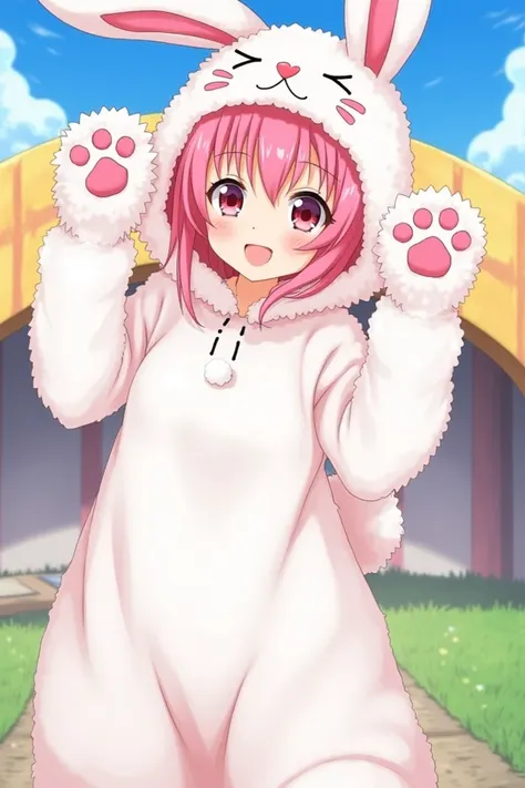 Create Miki Nakano from the Quintillizas anime with a bunny costume 