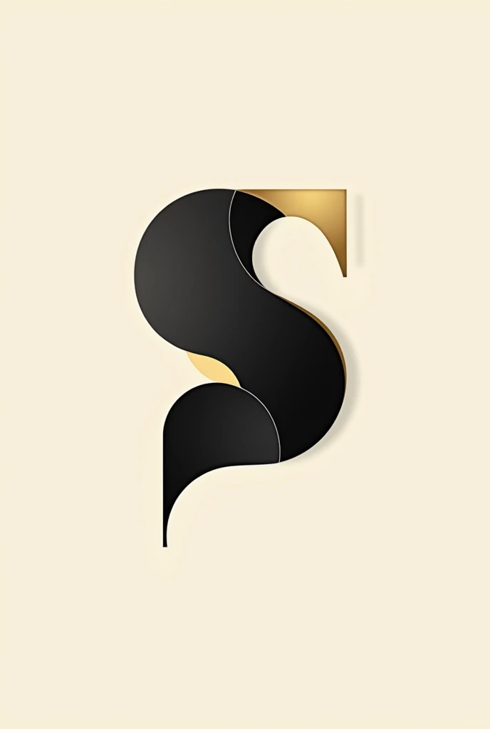 Minimalist perfume logo with black and gold colors
