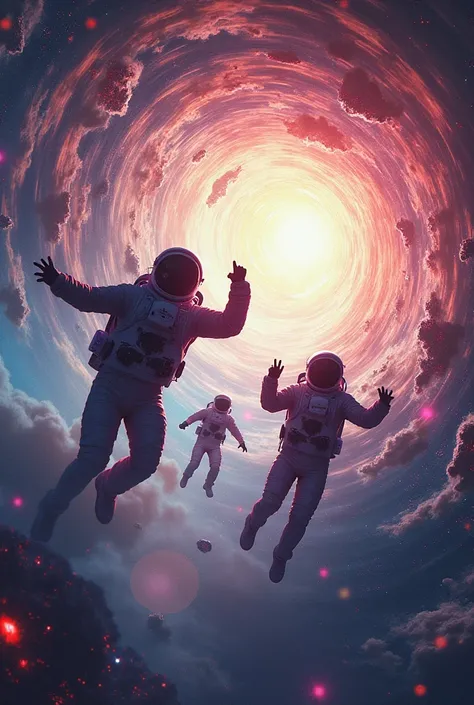 Astronauts fall with their ship in a vortex of time