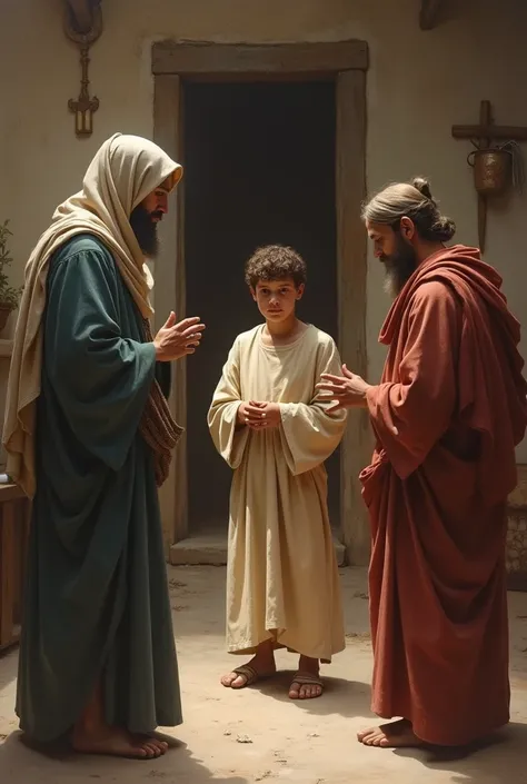 Jesus as a teenager obeying his parents