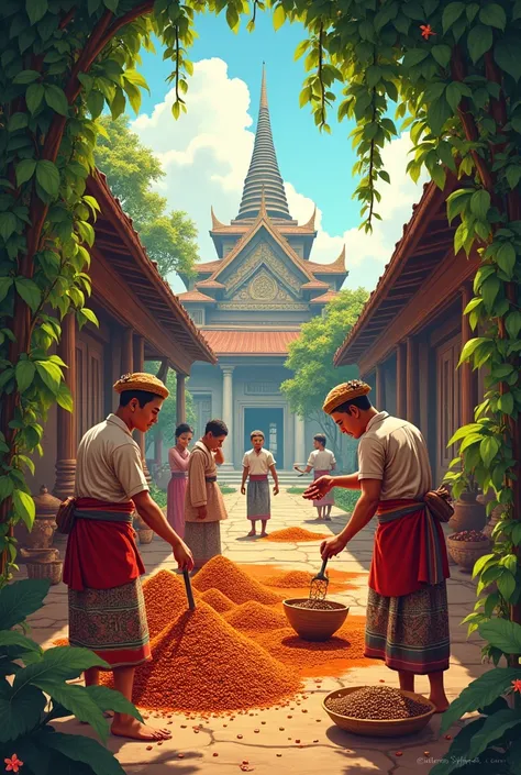 I want to create Kampot pepper powder in Khmer art 