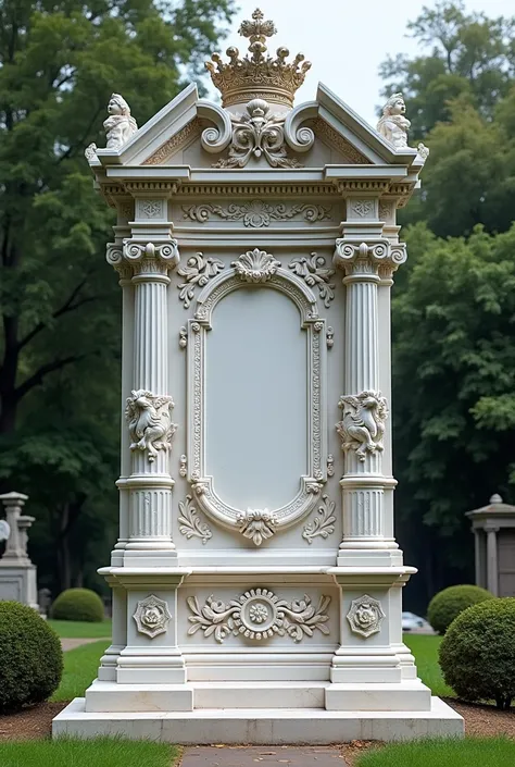 royalty tombstone with big space on the middle. front view