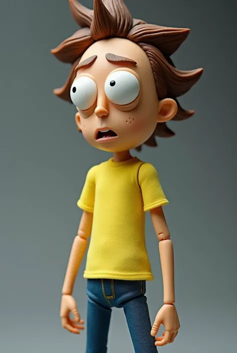  Create a Morty Smith action figure  ,  full body  . With combed hair .