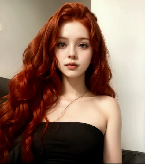 Redhead hair girl curly 