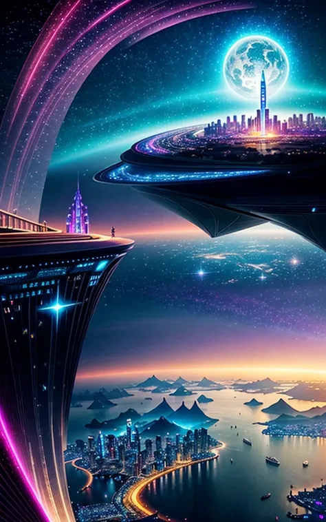 Spectacular views, Future City,god秘的,  Vivid , is glittering, magic ,  surrealism ,god々Shii, 素晴らShii, The little star ,美Shii景色, Inspiring Scenery, Spectacular Scenery ,Breathtaking Scenery 