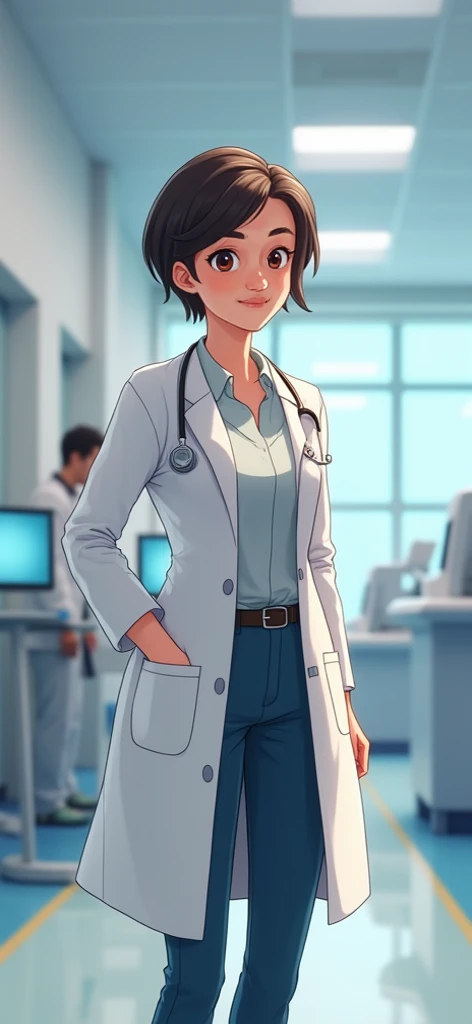 Young doctor animation short hair clip-on