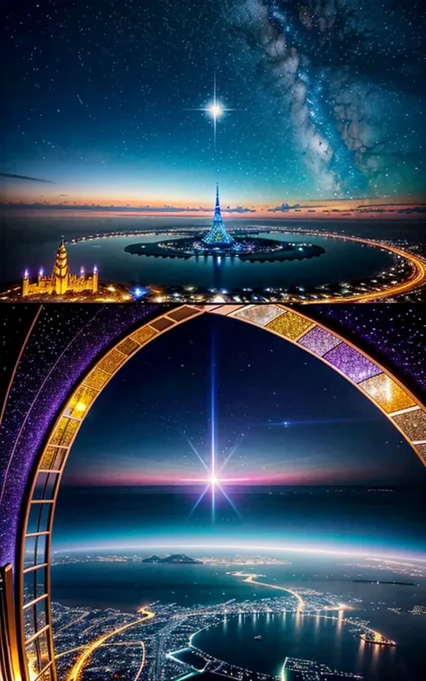 Spectacular views、 Future City、god秘的、 Vivid 、 is glittering、 magic 、 surrealism 、god々、 Stunning 、Little Star, beautiful scenery, Inspiring Scenery, Spectacular Scenery ,Breathtaking Scenery 
