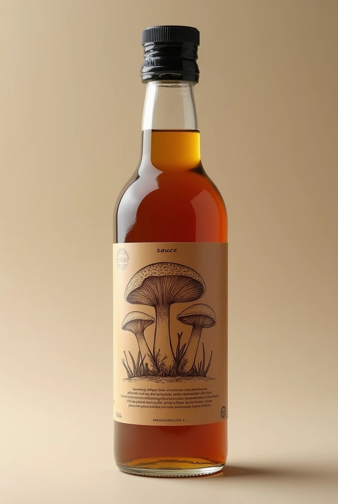 Design a bottle of flavored sauce from Oregano Mushroom, Golden Needle, Fragrant Mushroom