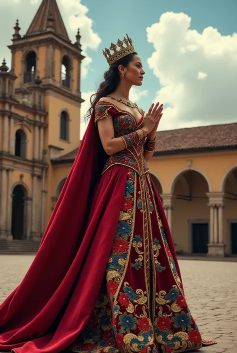 A queen from the city of Quito making a declamation 