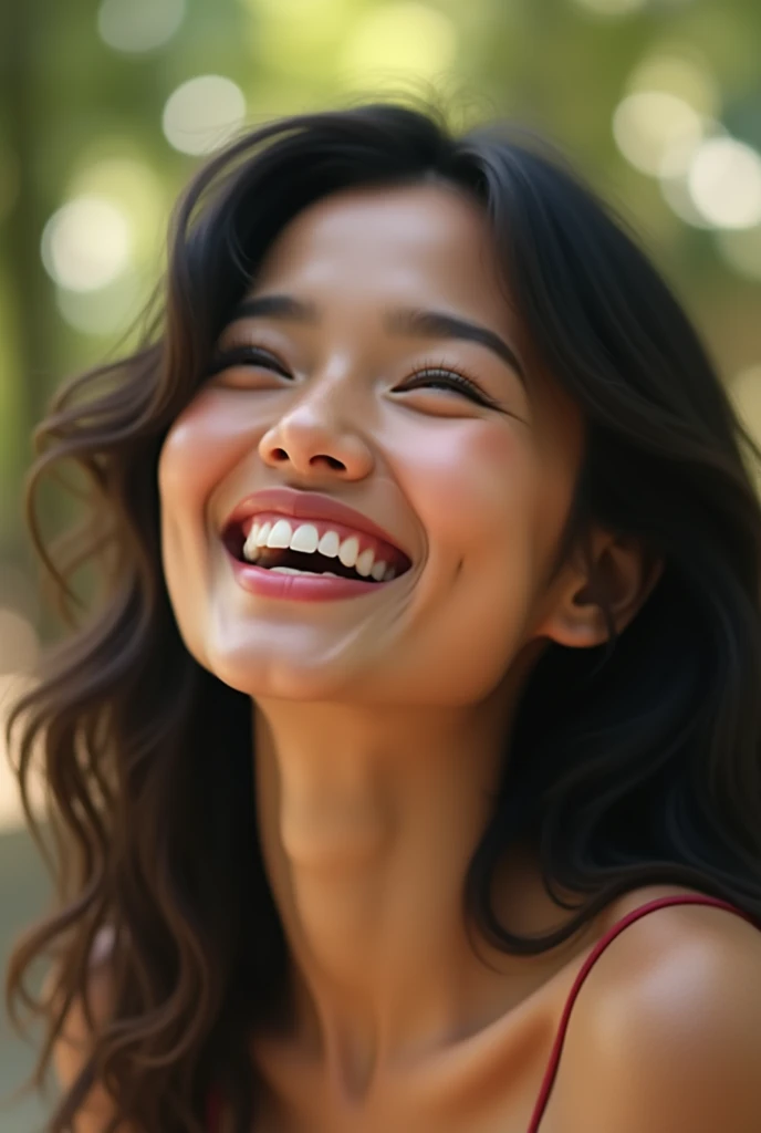 beautiful malaysian girl laughing