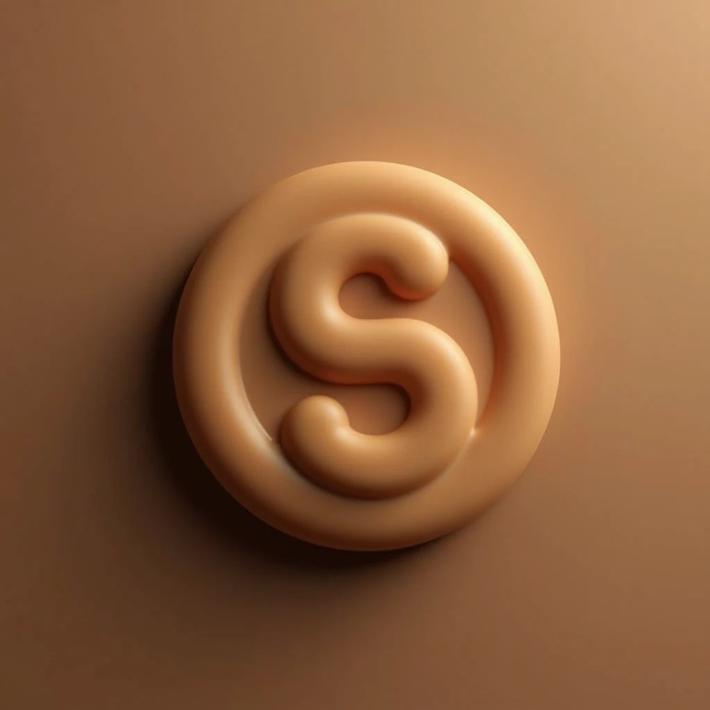 logo in the form of toffee in the shape of money, elegant shape, severity and volume without shadows