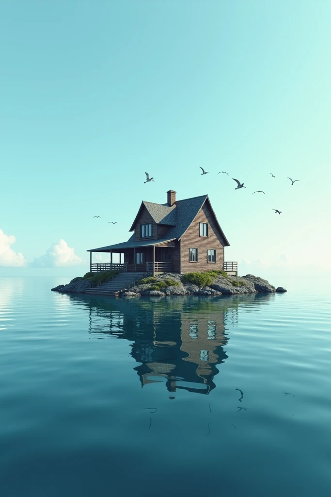 House in the middle of the sea and