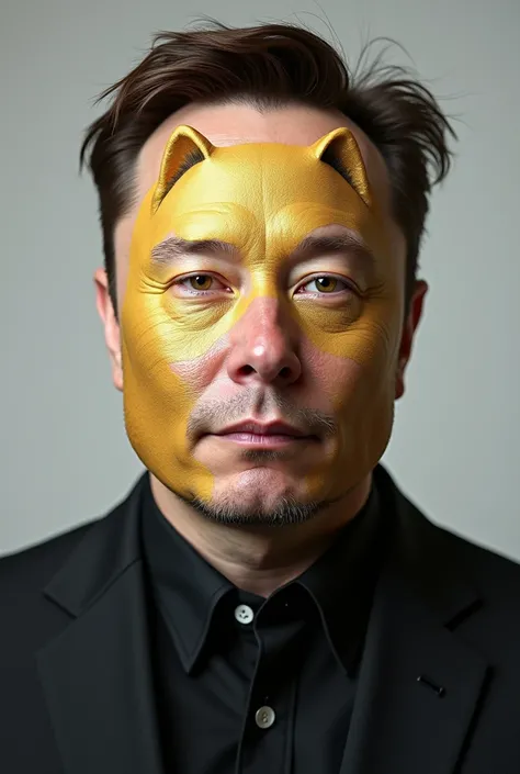 Elon Musk is wearing face dogecoin musk.