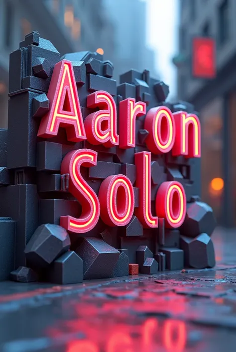 Name aaron solo written in unique design at unique 3D unique place